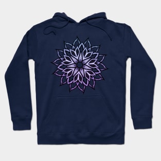 Flower Mandala Blue Violet Abstract Art Hoodie